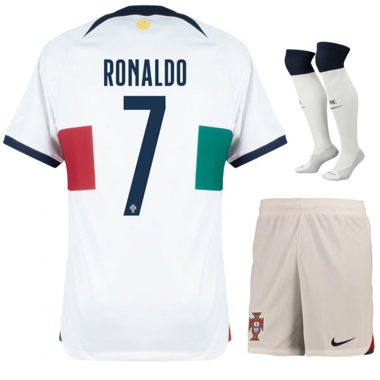 Maillot ENFANT/JUNIOR Cristiano Ronaldo Portugal Extérieur Coupe Du Monde  2022