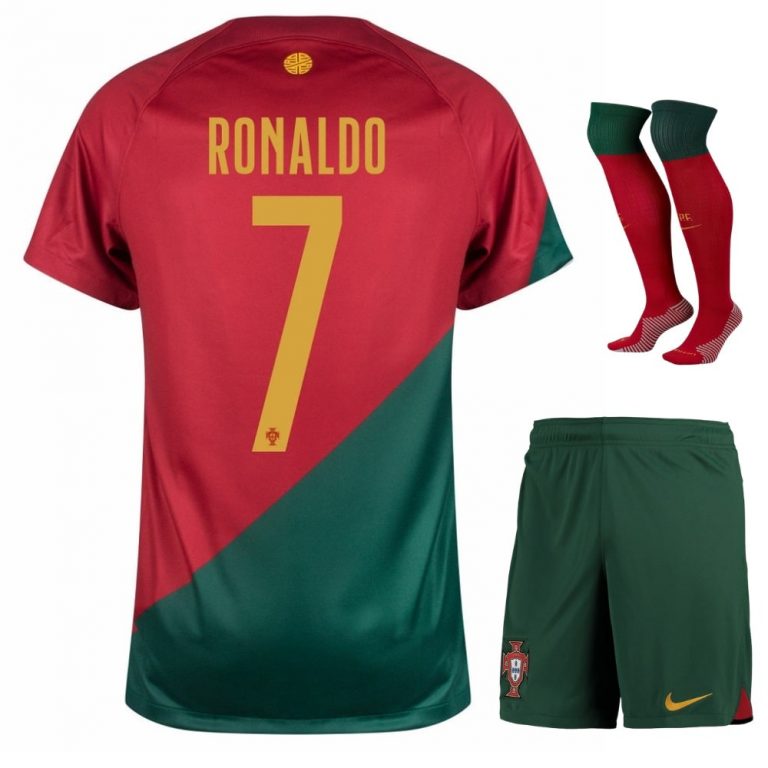 Maillot ENFANT/JUNIOR Cristiano Ronaldo Portugal Domicile Coupe Du Monde  2022